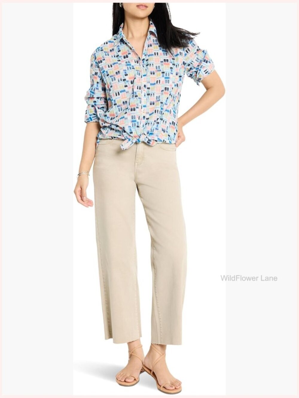 Cotton Boyfriend Button Down Shirt Relaxed Fit Long Sleeve